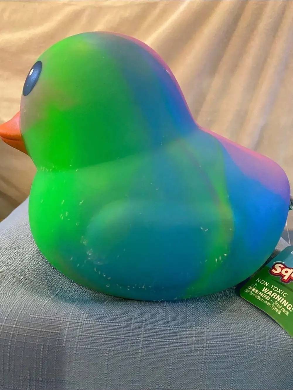 Sunny Days Tie Dye Squeezy Jumbo Duck Fidget NWT